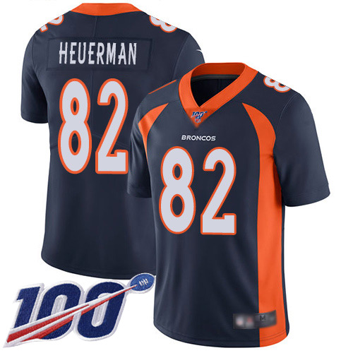 Men Denver Broncos #82 Jeff Heuerman Navy Blue Alternate Vapor Untouchable Limited Player 100th Season Football NFL Jersey->denver broncos->NFL Jersey